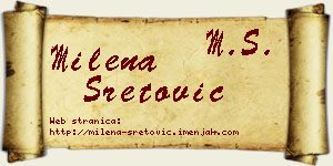 Milena Sretović vizit kartica